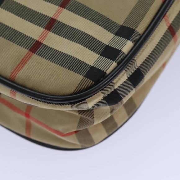 Burberrys Nova Check Blue Label Hand Bag Canvas Black Auth ti1774 - Picture 14 of 16